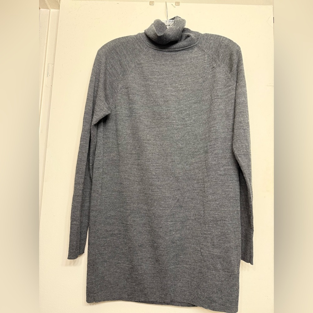 GAP 100% Merino Wool Turtleneck Sweater Dress – Size Small (Dark Grey)
